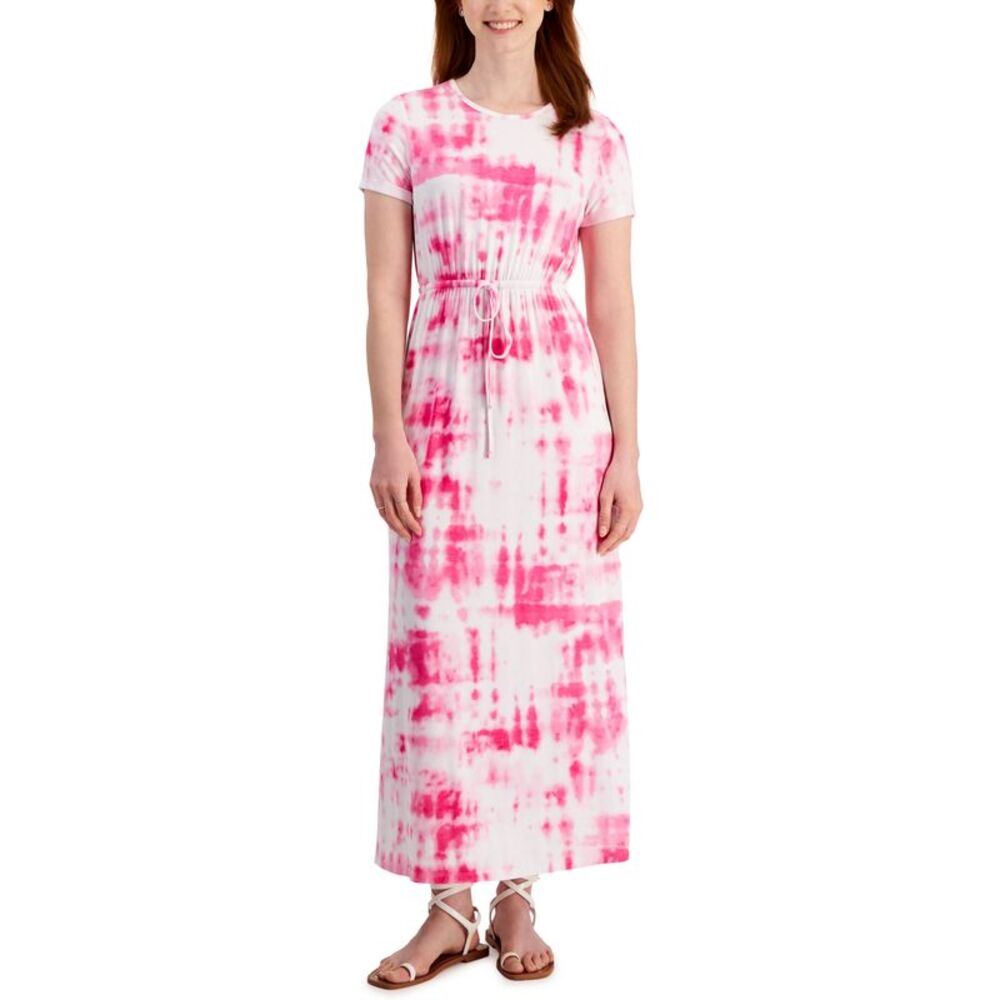 Style & Co. Women's Printed Cinch-Waist Maxi Dress